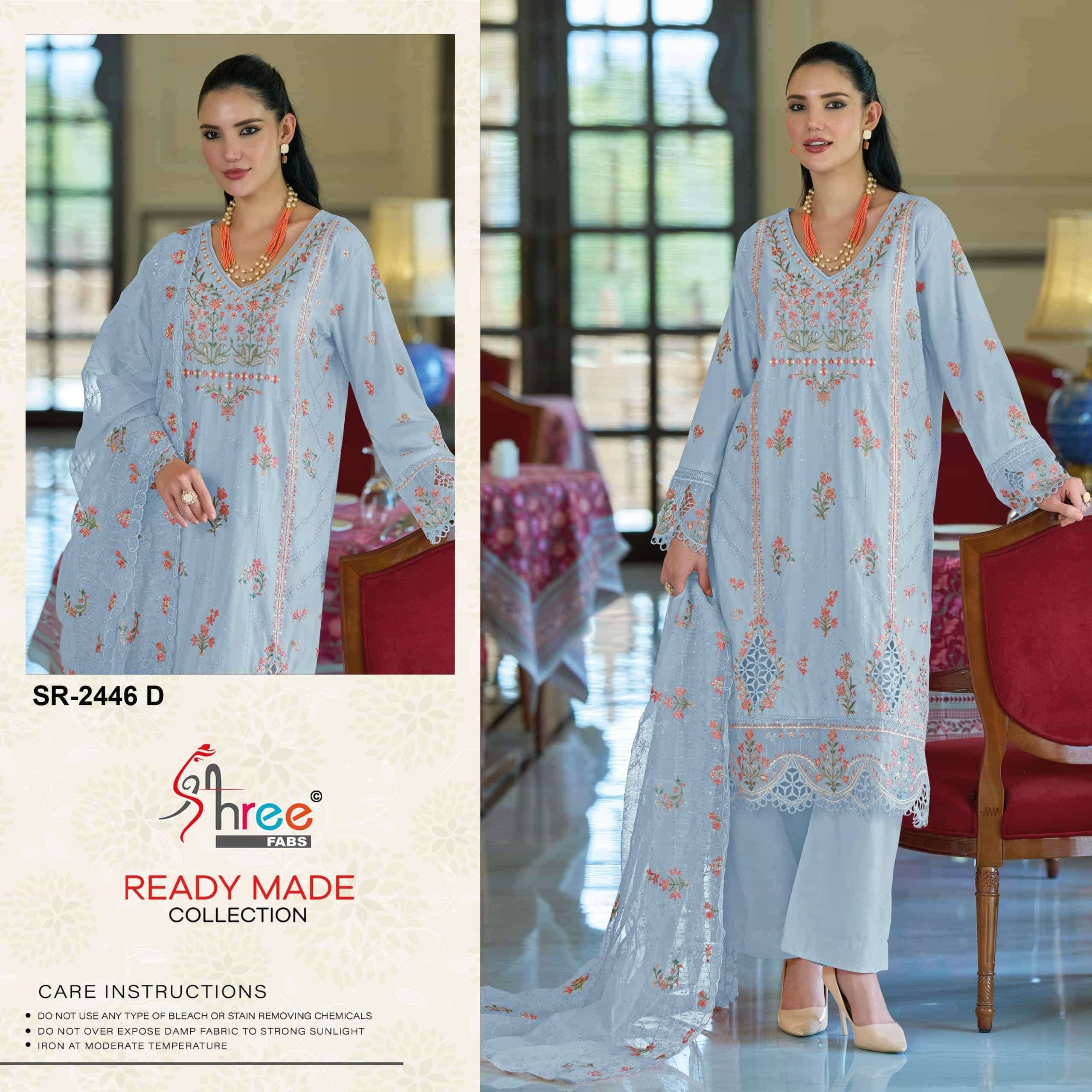 2446 Colors BY Shree fabs 2446 a TO 2446 d SERIES Pakistani Stylish Beautiful Colourful Printed & CAMRIC COTTON readymade Dresses At Wholesale Price